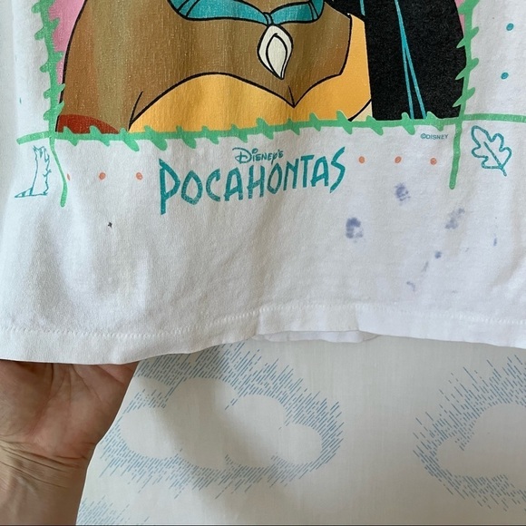 VINTAGE Disney Pocahontas youth tshirt distressed faded cartoon rare extra small - Picture 5 of 11